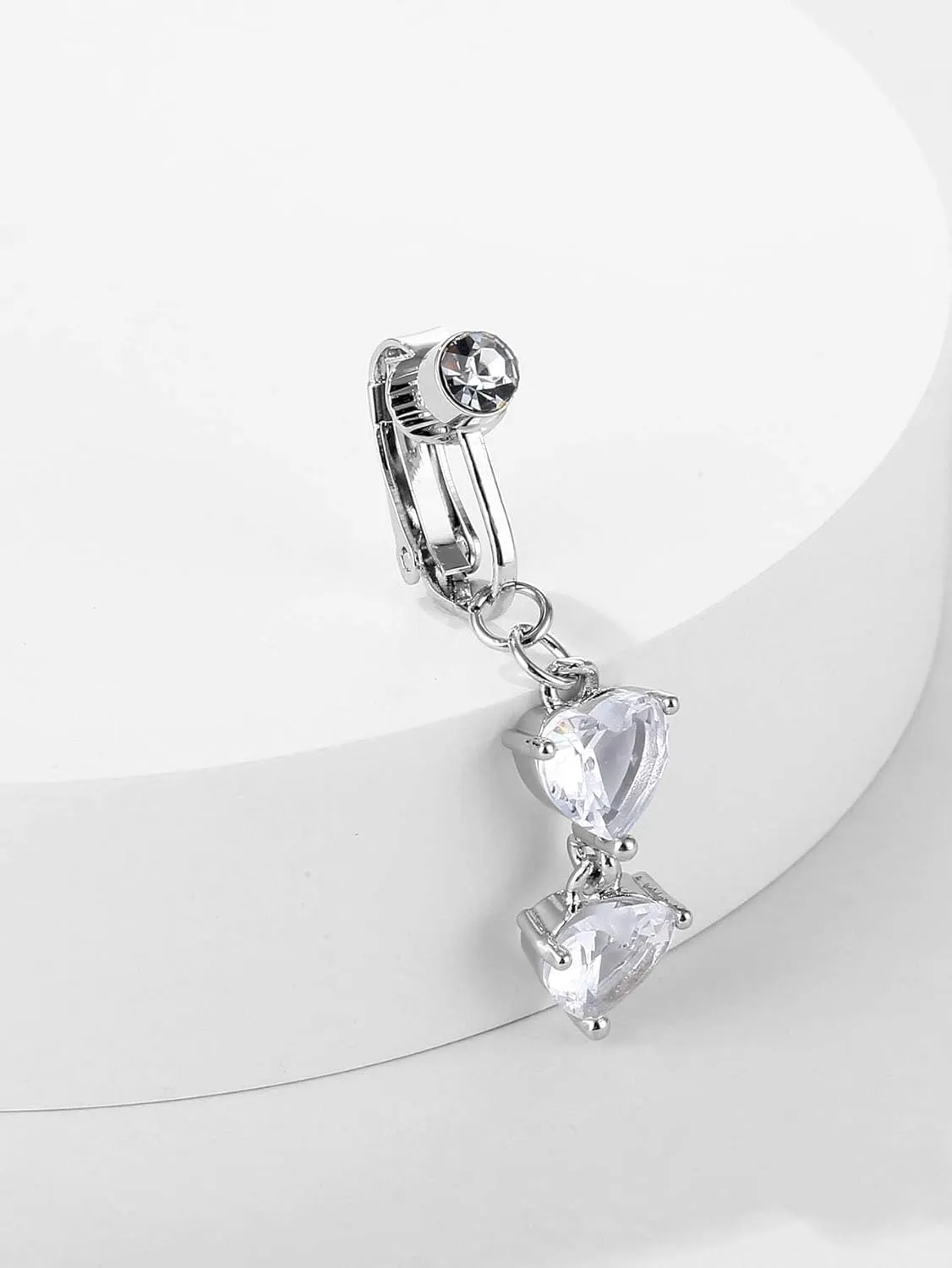 VCMART Fake Belly Piercing Fake Belly Button Piercing Clip on Belly Button Rings Surgical Stainless Steel Non Piercing Fake Belly Ring for Women