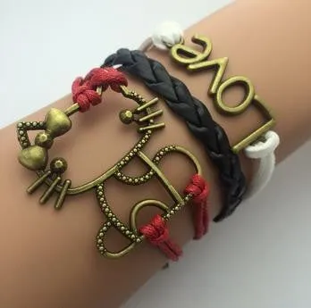 Vintage Fashion Women Jewelry Leather Multilayer Bracelets Jewellery