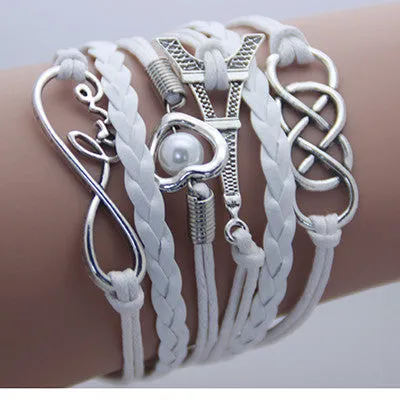 Vintage Fashion Women Jewelry Leather Multilayer Bracelets Jewellery