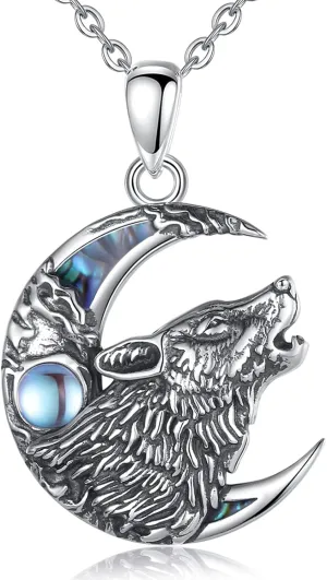 Vito 925 Sterling Silver Viking Necklace for Women Men, Viking Dragon/Wolf/Horse/Tree of Life Pendant Norse Amulet Nordic Jewelry for Men