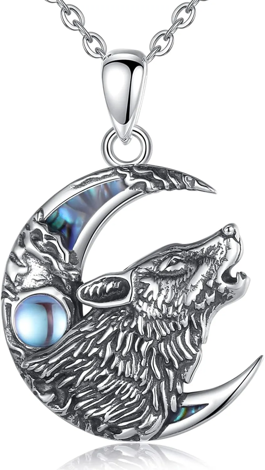 Vito 925 Sterling Silver Viking Necklace for Women Men, Viking Dragon/Wolf/Horse/Tree of Life Pendant Norse Amulet Nordic Jewelry for Men