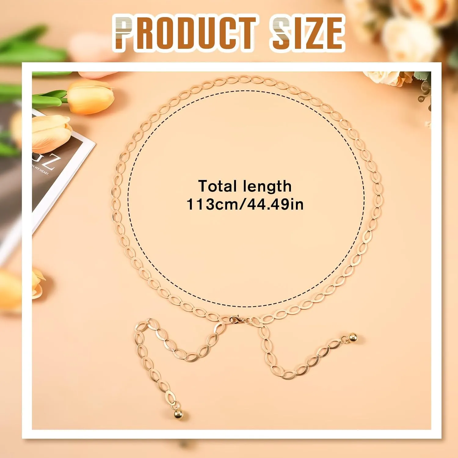 Waist Chains for Women, Plated Body Chains, Adjustable Waist Chain, Metal Body Belly Chain for the Waist