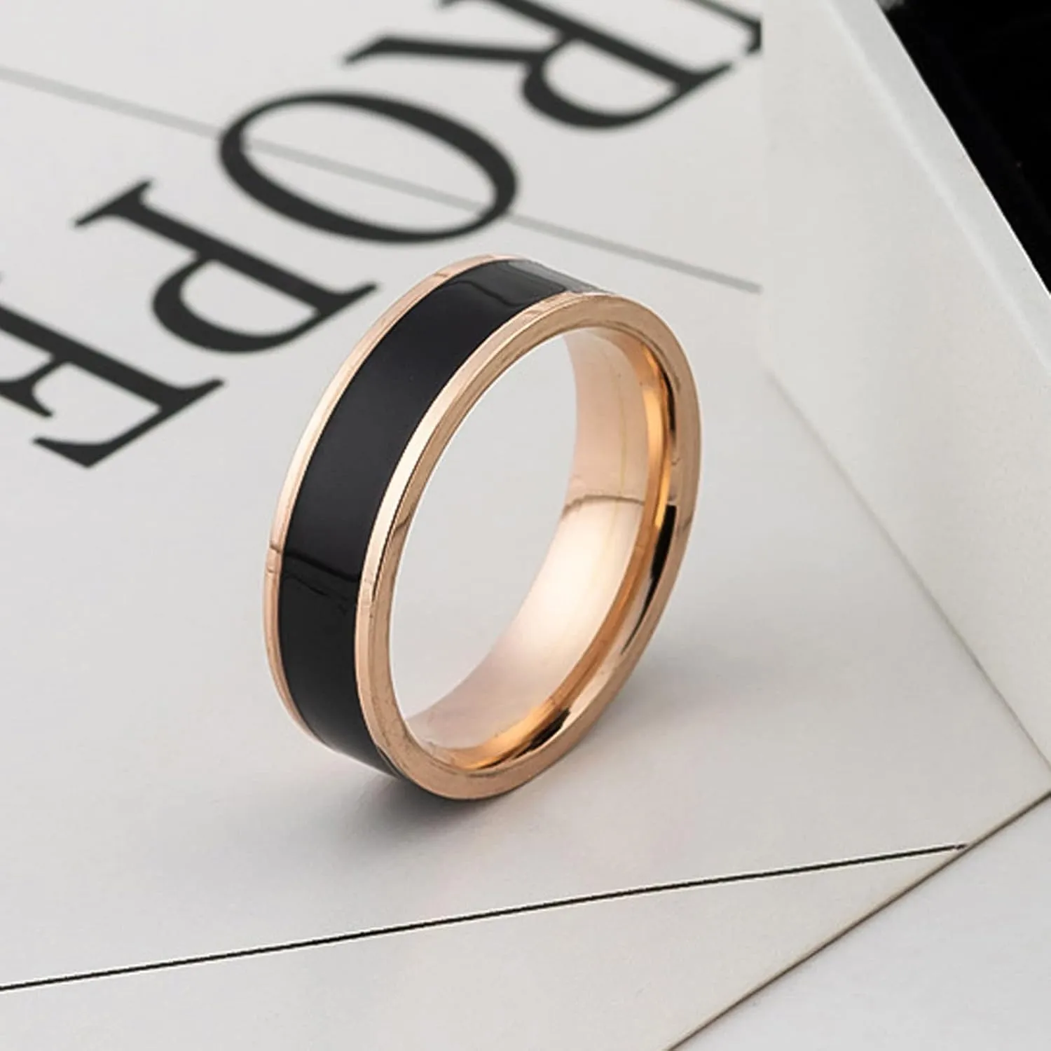 Wedding Band Sets for Him and Her, Stainless Steel Couples Rings Set Promise Ring Black White Line Shape
