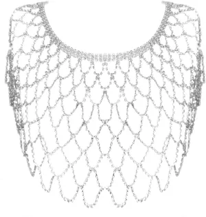 WeeH Diamond Tassel Shoulder Chain Bridal Jewelry Fashion Sexy Rhinestone Body Jewelry Costume Wedding Necklace Statement