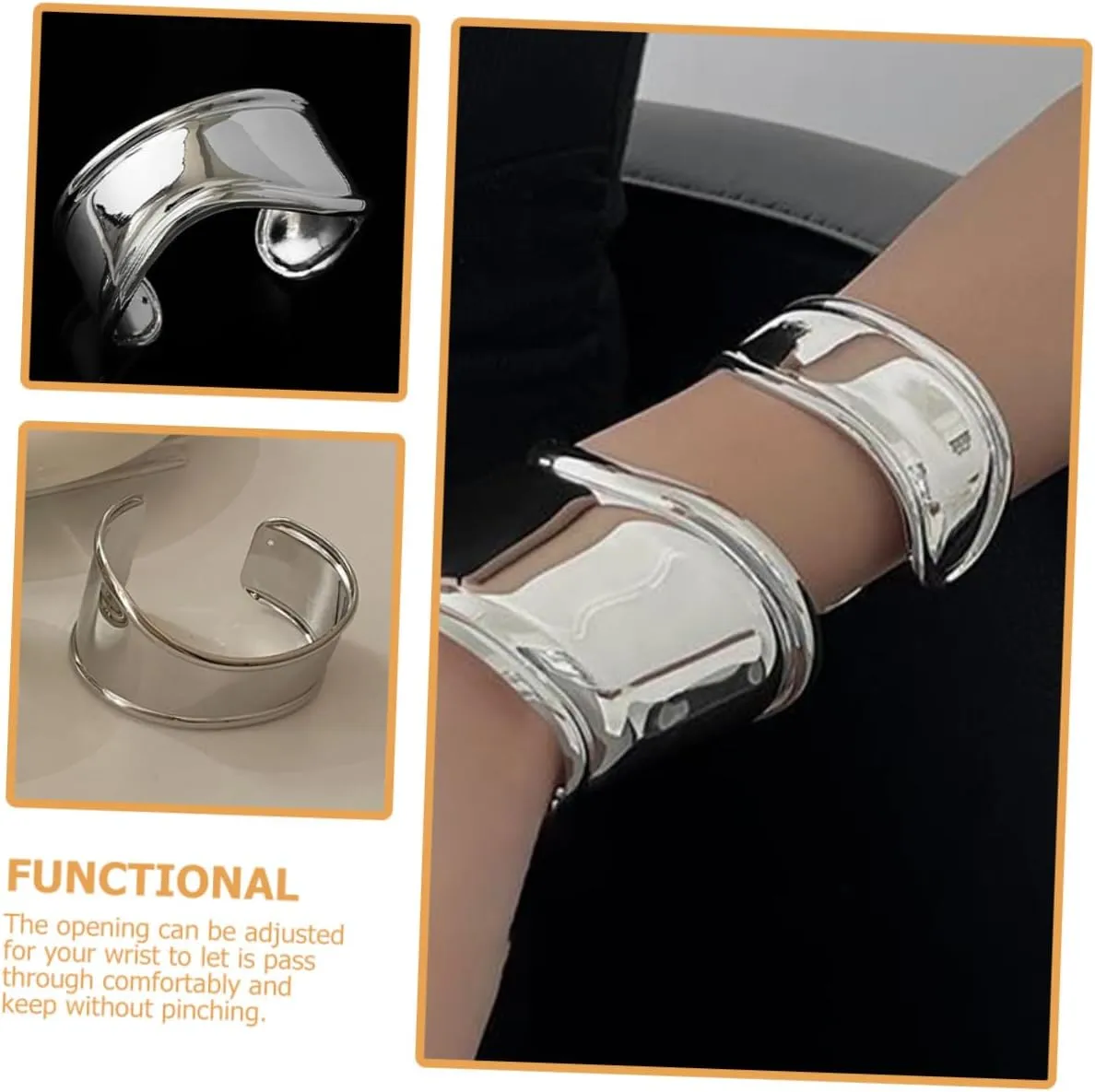Women' Opening Irregular Bracelet Open Bracelet Metal Bracelets Women Jewelry Bracelets for Women Bangle