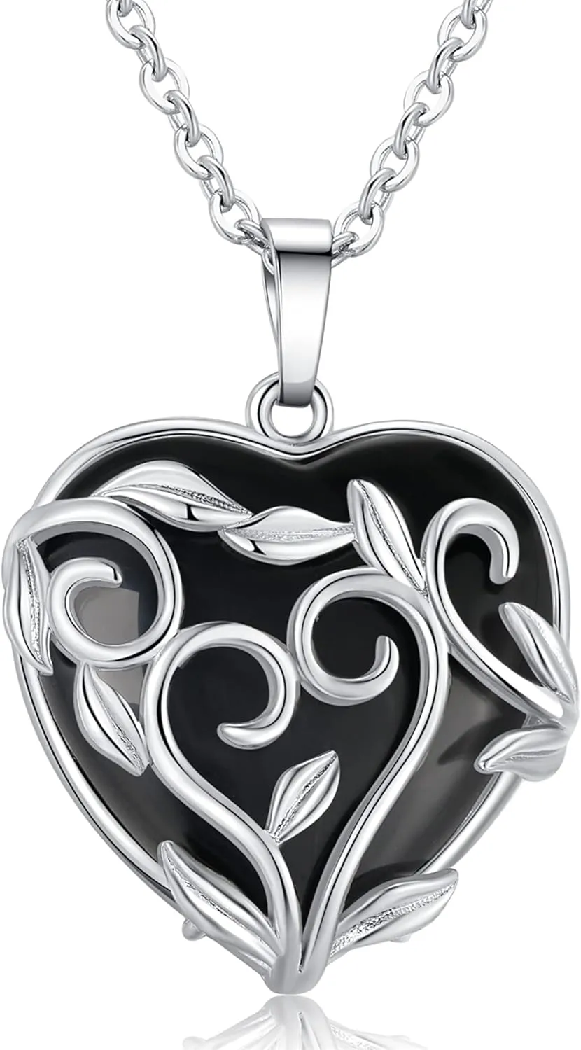 XIANNVXI Black Obsidian Necklace Mothers Day Gifts Healing Crystal Stone Necklaces Heart Pendant Necklace Natural Spiritual witchcraft Reiki Quartz jewelry for Women Girlfriend Wife