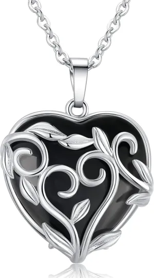 XIANNVXI Black Obsidian Necklace Mothers Day Gifts Healing Crystal Stone Necklaces Heart Pendant Necklace Natural Spiritual witchcraft Reiki Quartz jewelry for Women Girlfriend Wife