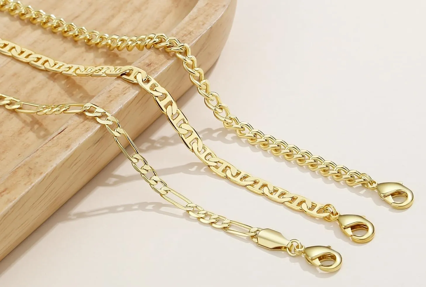 XIANNVXI Gold Anklets for Women 3Pcs Anklet Jewelry Waterproof 14K Gold Ankle Stack Anklet for Women Waterproof Gold Summer Bracelets Non Tarnish Cuban Link Anklets