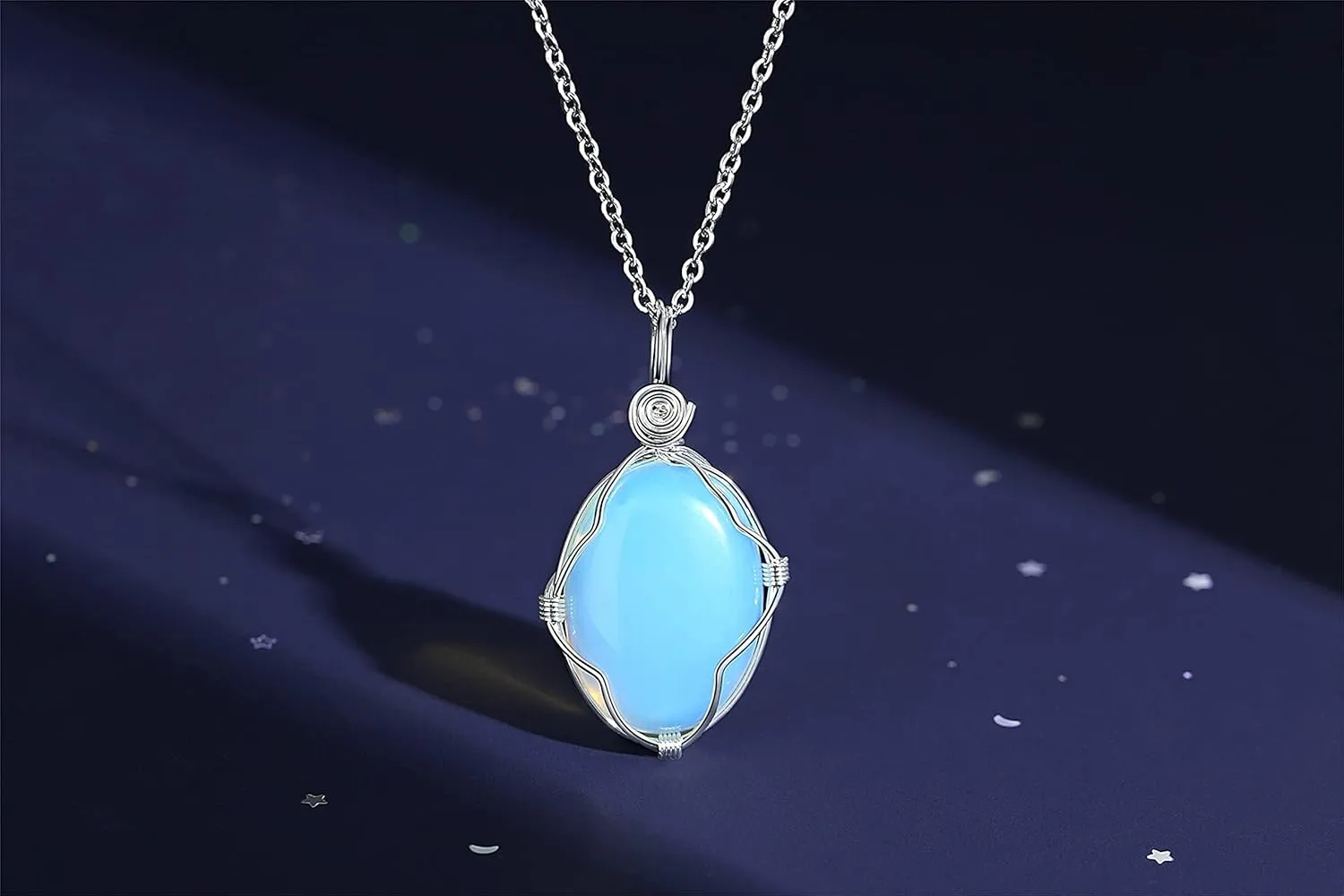 XIANNVXI Healing Crystal Necklace Wire Wrapped Oval Stone Gemstone Pendant Necklaces Natural Spiritual Reiki Witchcraft Quartz Jewelry for Women