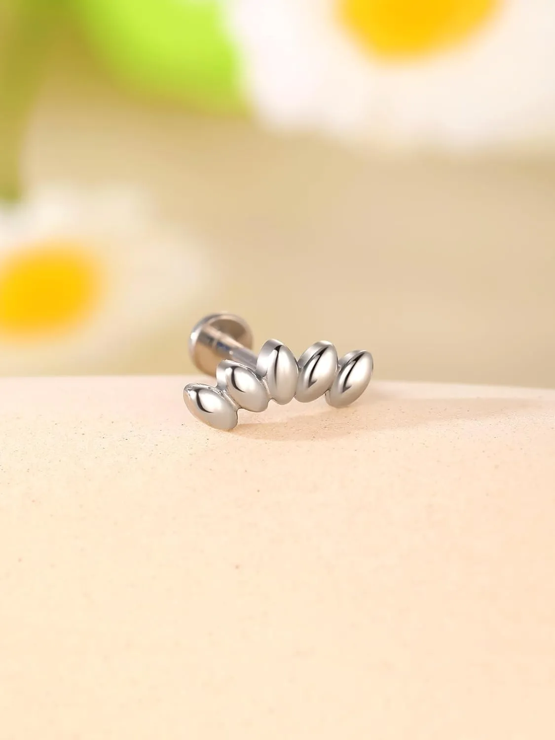 Xpircn 14G 16G 18G G23 Titanium Opal CZ Labret Monroe Lip Rings Studs Helix Cartilage Tragus Stud Piercing Jewelry, 1 Piece