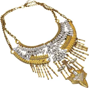 YAZILIND Exaggerated Chunky Necklace Luxury Rhinestone Long Clavicle Chain Jewelry Women Party