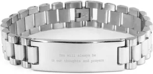 You will always be in our thoughts and prayers,Memorial Bracelet,Memorial Gifts,loss Of Loved One,loss Of Loved One, Loss Of Friend,loss Of Mom Dad Brother Sister Child,ladder bracelet
