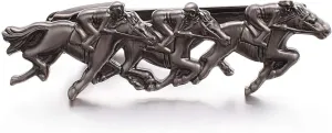 Yoursfs Unique Horse Racing Tie Clip for Men Funny Three Horses Jockey Tie Bar Clip Novelty Mens Fashion Jewelry Accessories