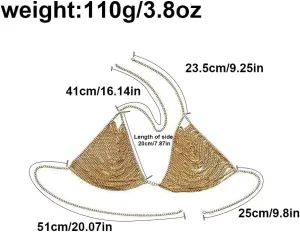 YWCUTE Women's Sexy Body Chain Multi layer Chest Chain Fashion Bra Chain Accessories Gift Body Jewelry