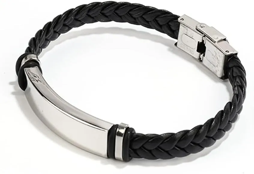 ZAHSY Braided Leather Bracelet for Men Women Black Leather Bracelets for Father Brother Husband Fiance Boyfriend Anniversary Christmas Gifts Braided Bracelets for Women Men