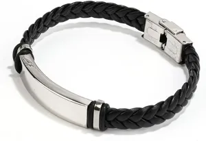 ZAHSY Braided Leather Bracelet for Men Women Black Leather Bracelets for Father Brother Husband Fiance Boyfriend Anniversary Christmas Gifts Braided Bracelets for Women Men
