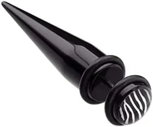 Zebra Print Acrylic Fake Taper with O-Rings