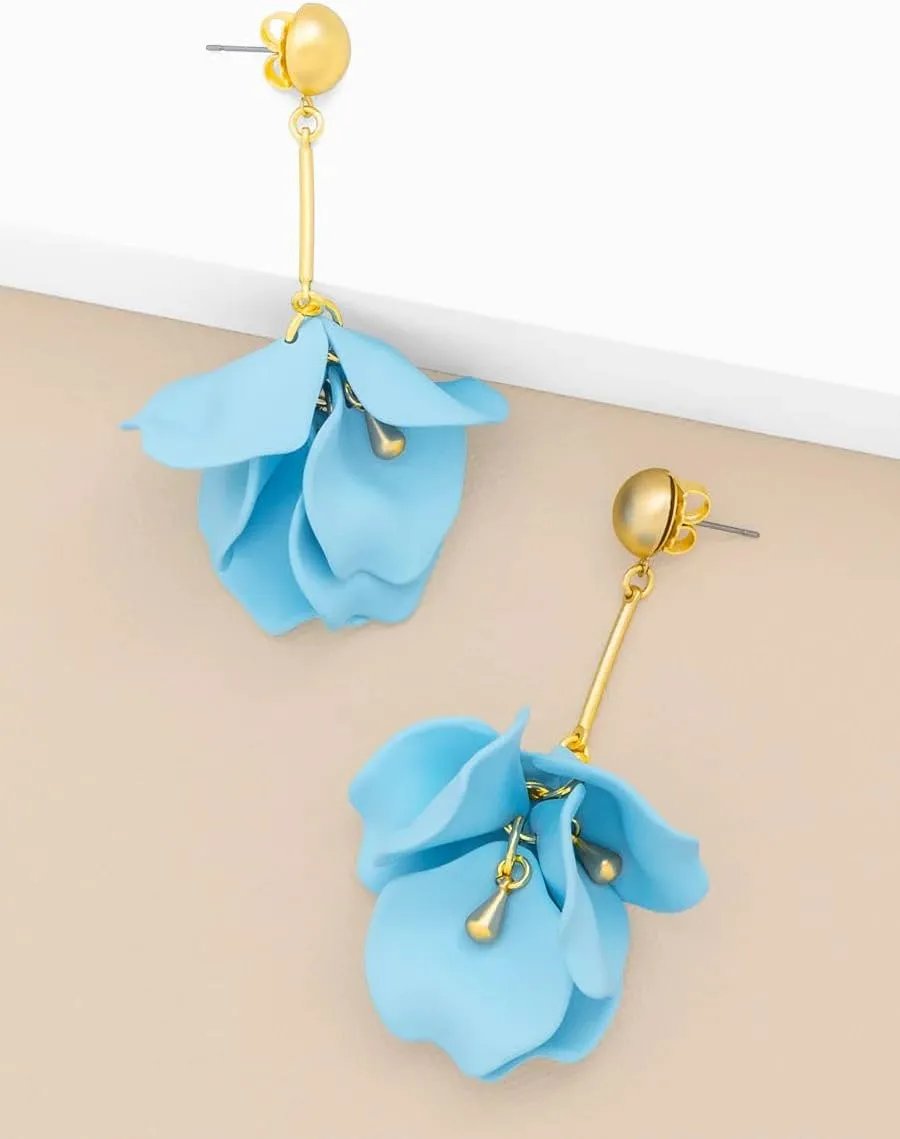 ZENZII Gifts for Women,Flower Pastel Petals Dangle Earrings,Christmas Valentines Mothers day Birthday Gifts for Her Women Mom Wife Sister Girlfriend Teenage Girls