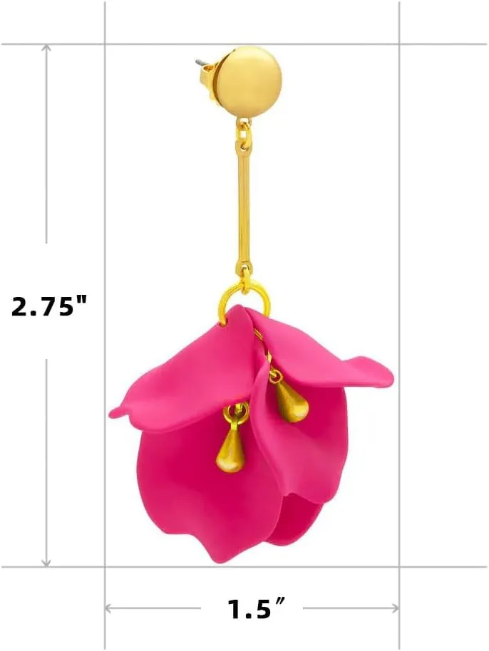 ZENZII Gifts for Women,Flower Pastel Petals Dangle Earrings,Christmas Valentines Mothers day Birthday Gifts for Her Women Mom Wife Sister Girlfriend Teenage Girls
