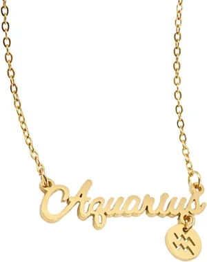 Zodiac Constellation Horoscope Pendant Necklaces Gold Plated Astrology Necklaces for Women Best Gift for birthday Jewelry New Year Mothers day Christmas wedding