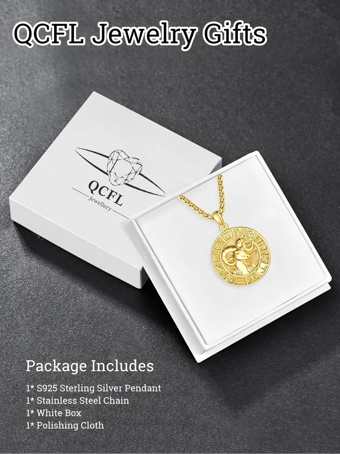 Zodiac Necklaces for Men, 925 Sterling Silver 12 Constellation Horoscope Sign Pendant Necklace, Birthday Father's Day Jewelry Gifts for Husband Boyfriend Father Grandpa Son