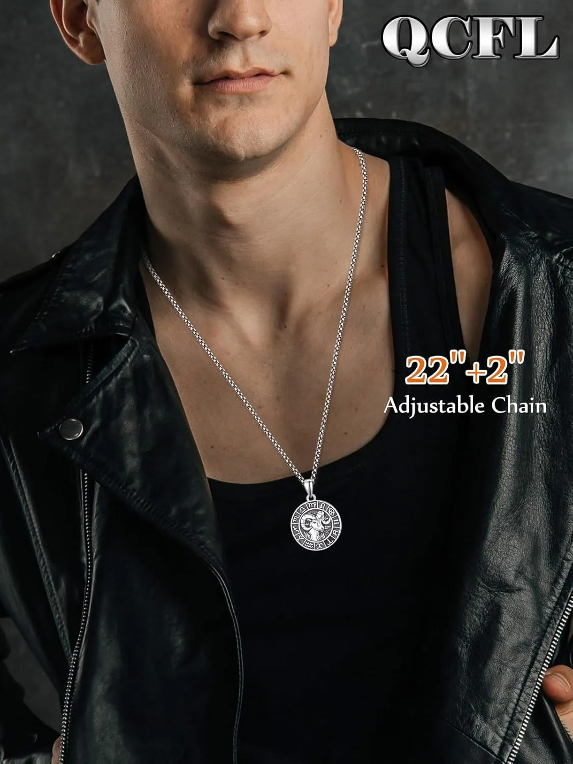 Zodiac Necklaces for Men, 925 Sterling Silver 12 Constellation Horoscope Sign Pendant Necklace, Birthday Father's Day Jewelry Gifts for Husband Boyfriend Father Grandpa Son