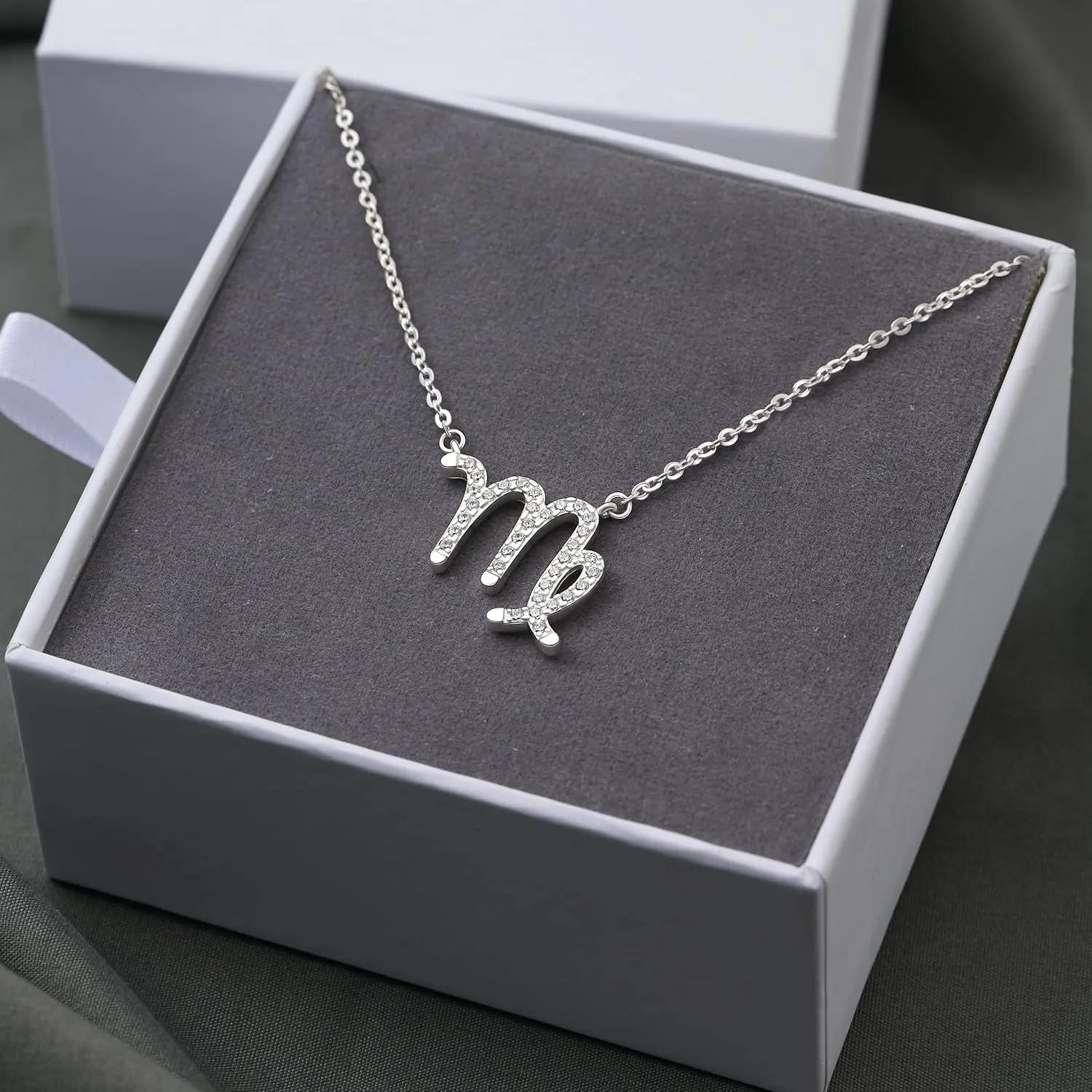 Zodiac Necklaces for Women Sterling Silver, 12 Horoscope Constellation Zodiac Sign Necklace, 18" - 20" Polo Chain Zodiac Jewelry Celestial Necklace, Birth Year Necklace