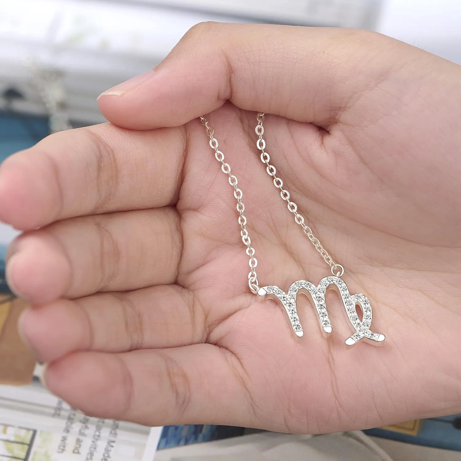 Zodiac Necklaces for Women Sterling Silver, 12 Horoscope Constellation Zodiac Sign Necklace, 18" - 20" Polo Chain Zodiac Jewelry Celestial Necklace, Birth Year Necklace