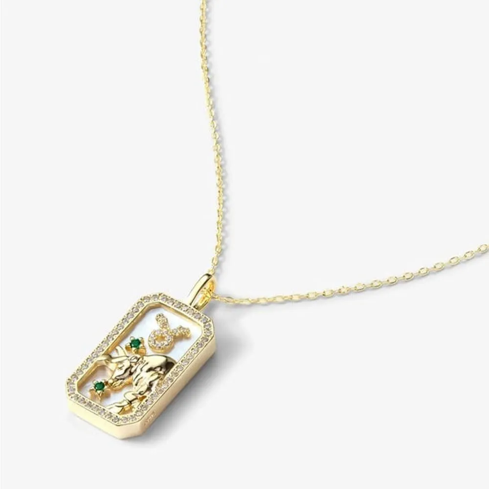 Zodiac Pendant Necklace, Copper Engraving Zodiac Pendant, Dainty Personalized Zodiac Necklace, Zodiac Necklace Jewelry for Women