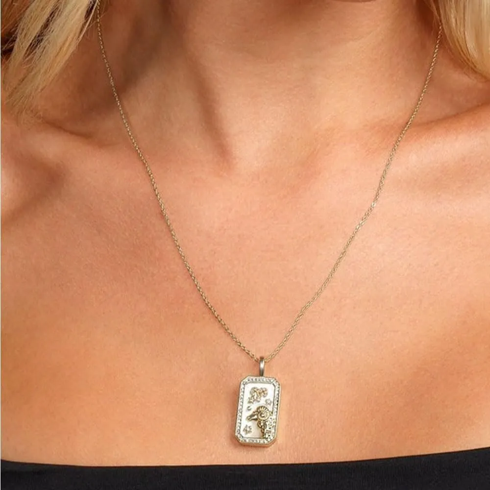 Zodiac Pendant Necklace, Copper Engraving Zodiac Pendant, Dainty Personalized Zodiac Necklace, Zodiac Necklace Jewelry for Women