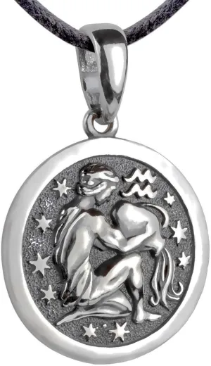 Zodiac Sign Pendant Necklace 925 Sterling Silver Horoscope Medallion Coin Disc Choker Charm Constellation Astrology Jewelry for Men Women