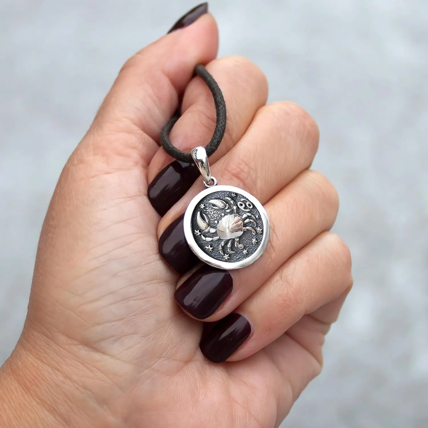 Zodiac Sign Pendant Necklace 925 Sterling Silver Horoscope Medallion Coin Disc Choker Charm Constellation Astrology Jewelry for Men Women