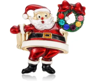ZOLEAROPY Christmas Ring Handmade Xmas Tree Santa Claus Berry Fern Mistletoe Elastic Stretch Rings Holiday Rhinestone Ring Jewelry