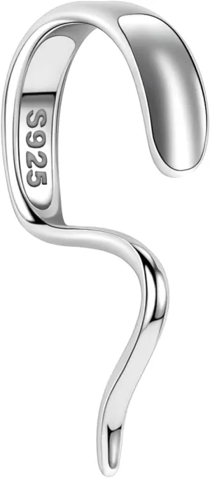 ZS 925 Sterling Silver Fake Lip Piercings Cyberpunk Real Lip Rings Faux Lip Cuff Body Jewelry Non-Piercing for Women Men